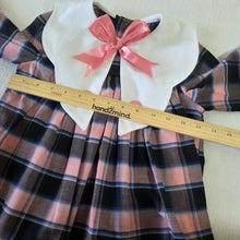 Load image into Gallery viewer, Vintage Pink Plaid Bow Dress 4t
