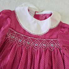 Load image into Gallery viewer, Vintage Polly Flinders Smocked Pink Dotted Dress 4t

