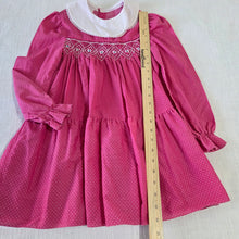 Load image into Gallery viewer, Vintage Polly Flinders Smocked Pink Dotted Dress kids 6
