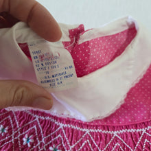 Load image into Gallery viewer, Vintage Polly Flinders Smocked Pink Dotted Dress kids 6
