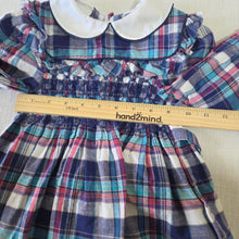 Load image into Gallery viewer, Vintage Polly Flinders Smocked Plaid Dress 3t/4t
