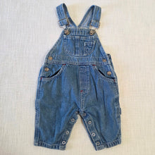 Load image into Gallery viewer, Vintage Denim Overalls 3-6 months
