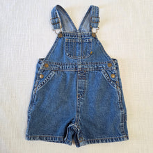 Load image into Gallery viewer, Vintage Denim Shortalls 12-18 months *flaw
