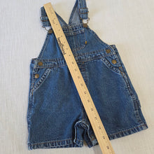 Load image into Gallery viewer, Vintage Denim Shortalls 12-18 months *flaw
