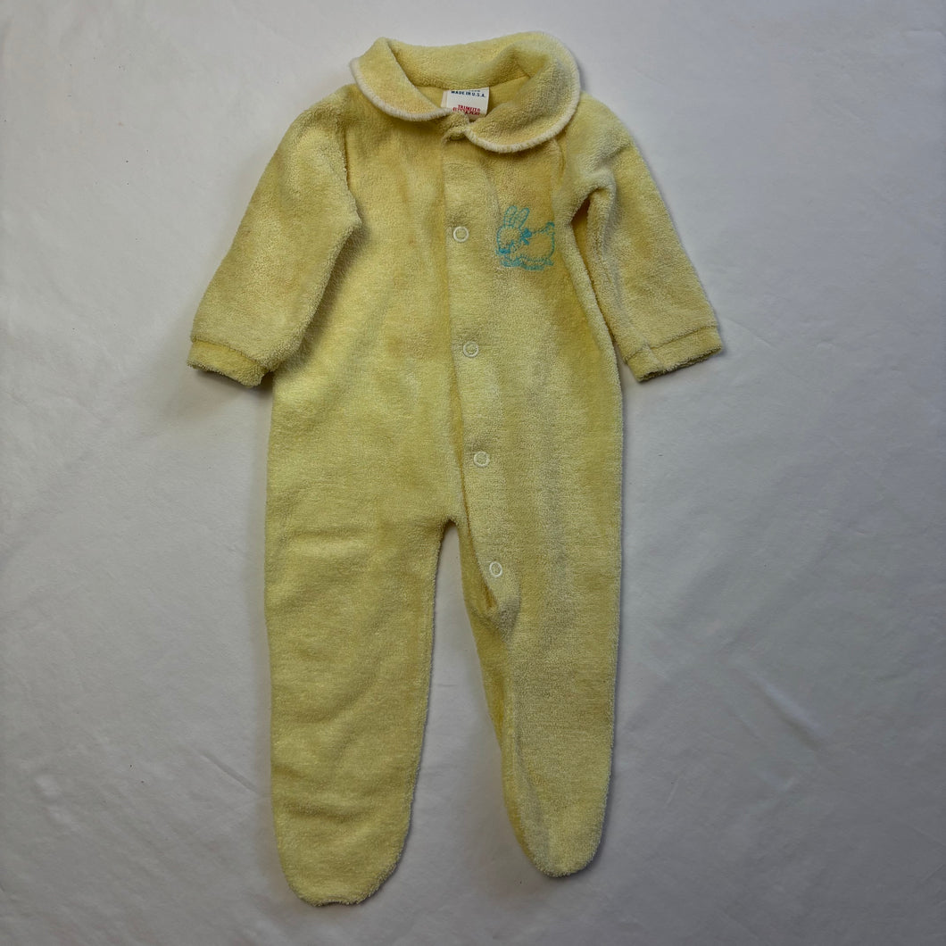 Vintage Bunny Terrycloth Footed PJs 0-3 months