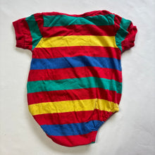 Load image into Gallery viewer, Vintage Bright Striped Train Romper 3 months
