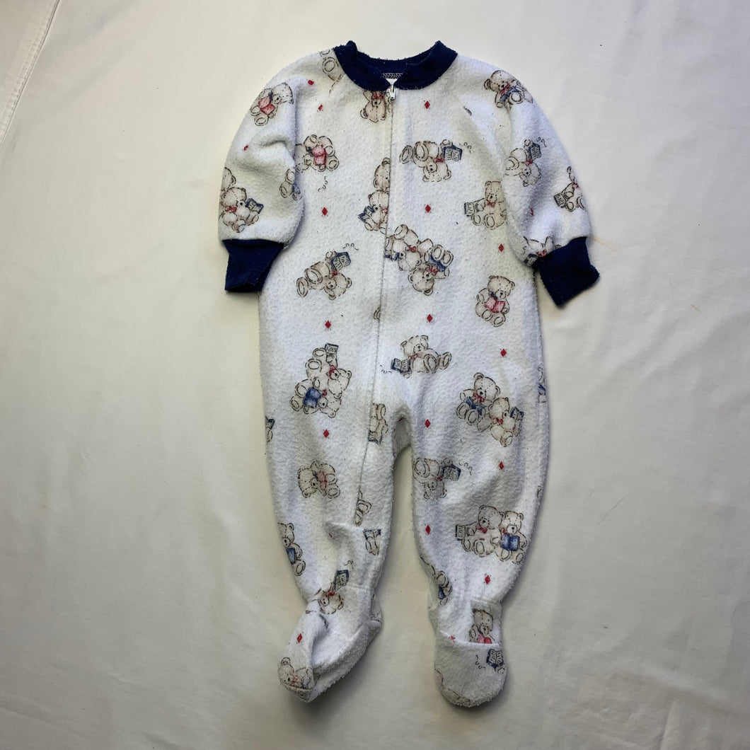 Vintage Bears Reading Footed PJs 6-9 months