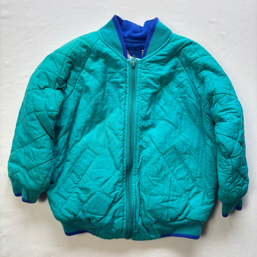 Vintage Teal/Green Quilted Coat 4t/5t