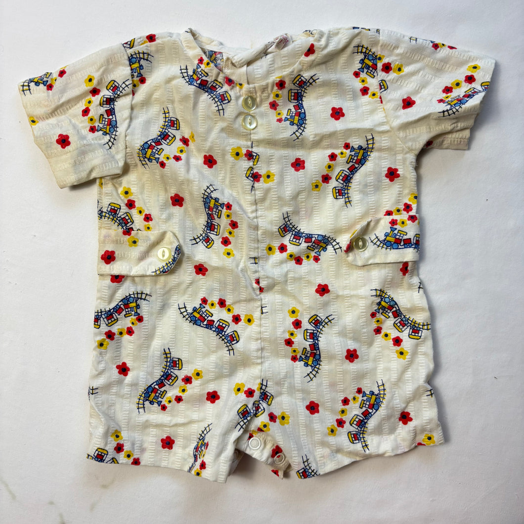 Vintage Trains Pattern Romper 6-9 months