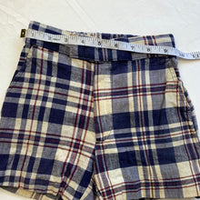 Load image into Gallery viewer, Vintage Navy/Tan Plaid Shorts 3t/4t
