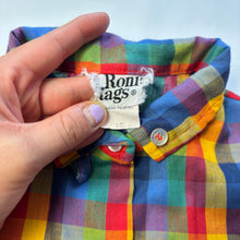 Load image into Gallery viewer, Vintage Rainbow Plaid Shirt kids 8/10
