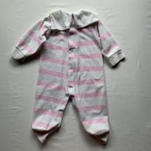 Load image into Gallery viewer, Vintage Pink Striped Footed Bodysuit 6-9 months
