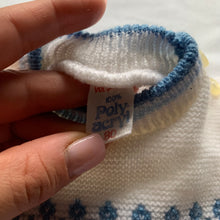 Load image into Gallery viewer, Vintage Cream + Blue Knit Sweater 6 months
