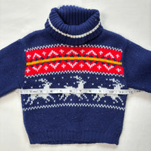 Load image into Gallery viewer, Vintage Reindeer Knit Turtleneck Sweater 18-24 months
