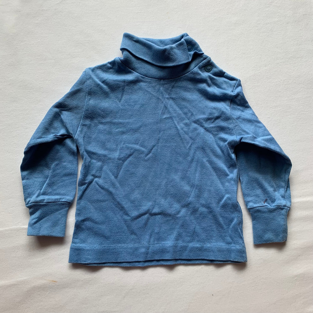 Vintage Blue Cotton Turtleneck Shirt 9 months