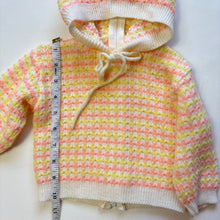 Load image into Gallery viewer, Vintage Pink + Yellow Knit Hooded Sweater 9-12 months
