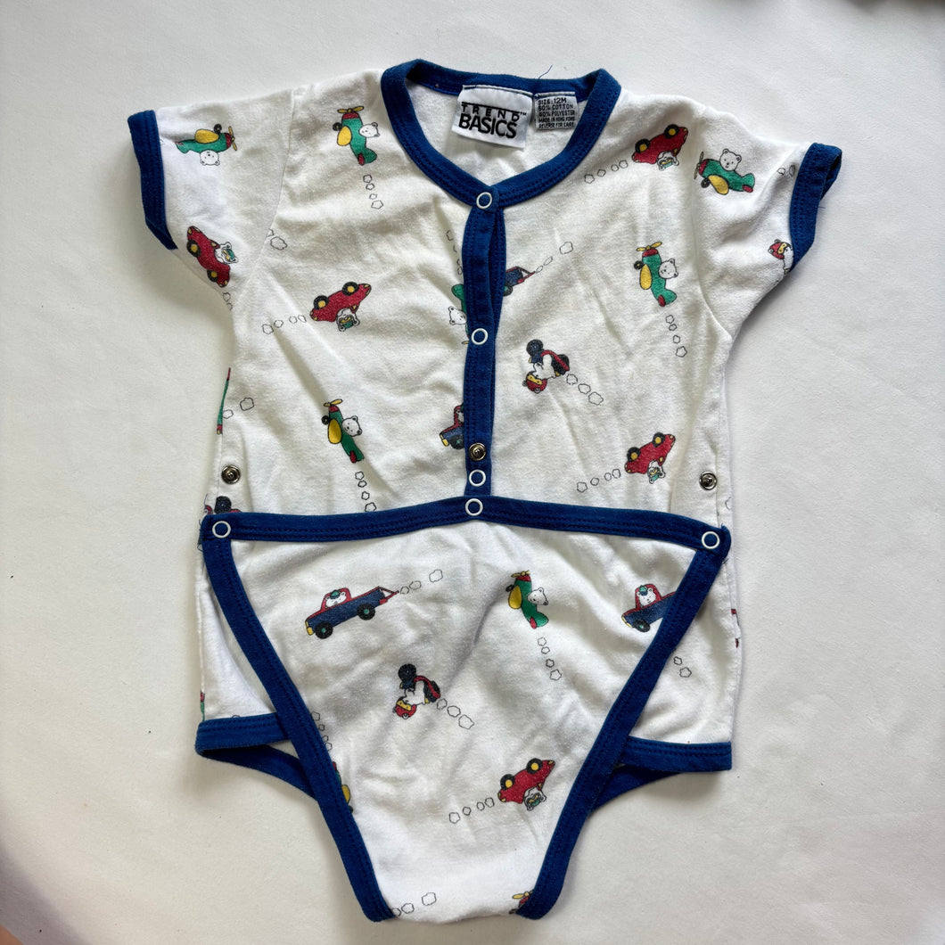 Vintage Bears & Transportation Romper 12 months
