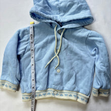 Load image into Gallery viewer, Vintage Blue Heart Hooded Sweater 9 months
