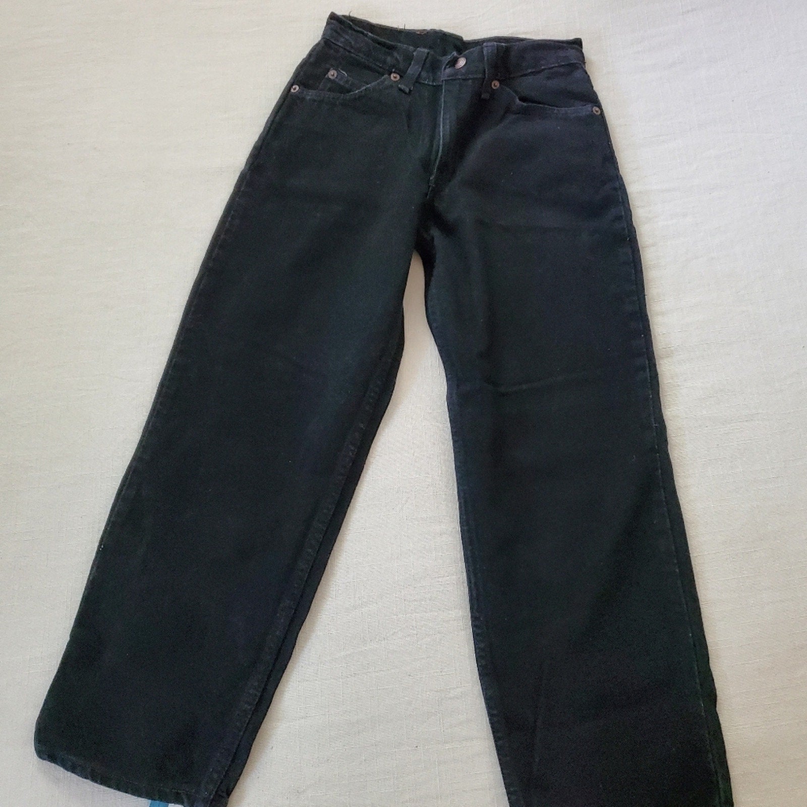 Vintage Levi's black jeans orange tab kids 10 23 inch waist petite