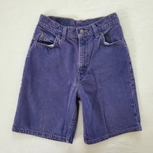 Load image into Gallery viewer, Vintage Levi&#39;s purple jean shorts orange tab 25 inch waist
