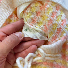 Load image into Gallery viewer, Vintage Pink + Yellow Knit Hooded Sweater 9-12 months
