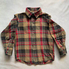 Load image into Gallery viewer, Vintage Tan/Red Buttondown 4t/5t
