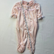 Load image into Gallery viewer, Vintage Pink Silky Ruffled Lace PJs 3 months
