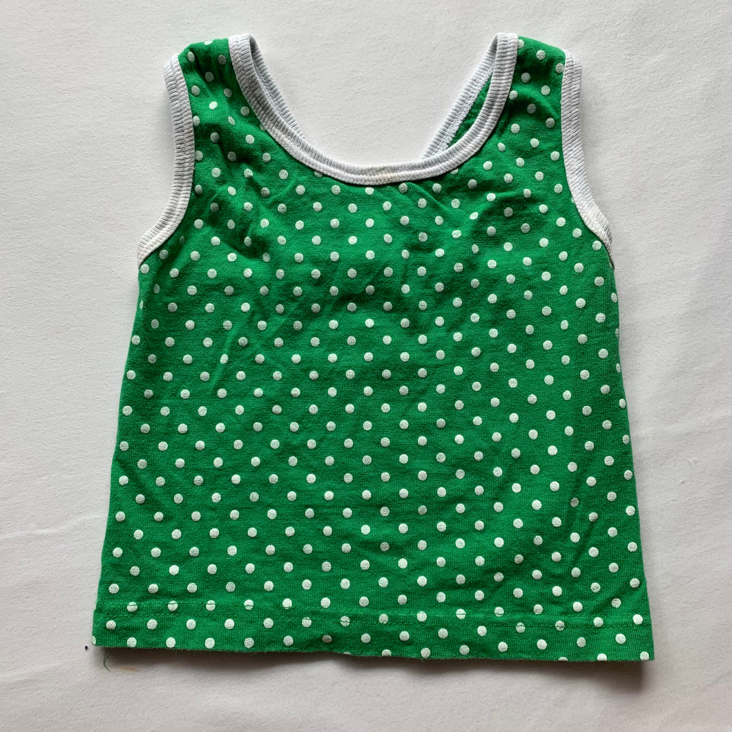 Vintage Green Polka Dot Tank Top 2t