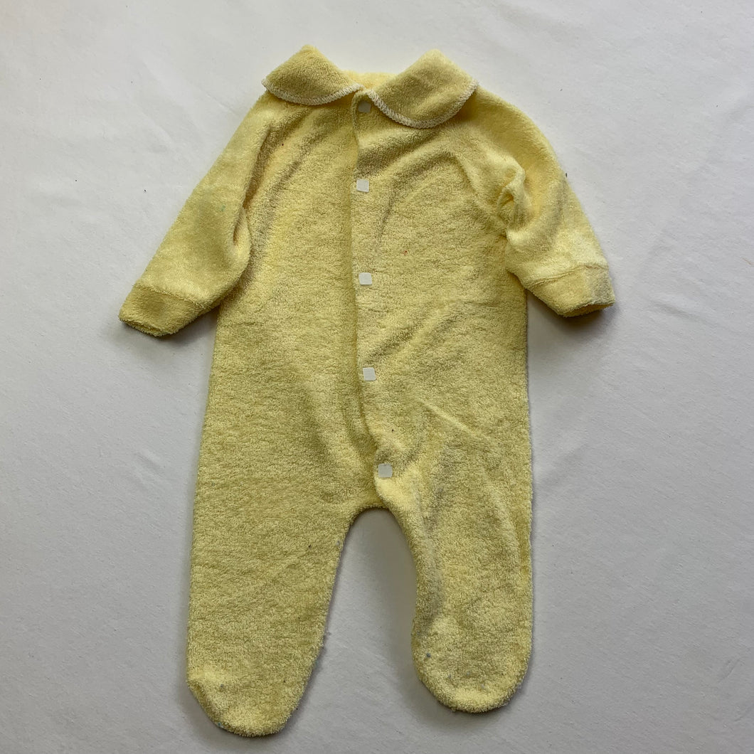 Vintage Yellow Terrycloth Footed PJs newborn