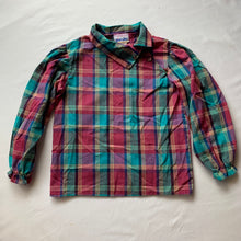 Load image into Gallery viewer, Vintage Gem Tone Plaid Girly Buttondown 5t *missing button
