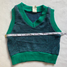 Load image into Gallery viewer, Vintage Green/Purple Knit Vest 3t
