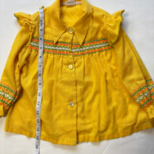 Load image into Gallery viewer, Vintage 70s Yellow Smocked Blouse 2t
