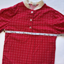 Load image into Gallery viewer, Vintage Red Flower Girls Buttondown kids 6
