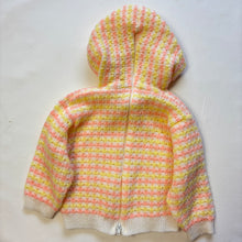 Load image into Gallery viewer, Vintage Pink + Yellow Knit Hooded Sweater 9-12 months
