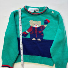 Load image into Gallery viewer, Vintage Bear Green Knit Sweater 18-24 months

