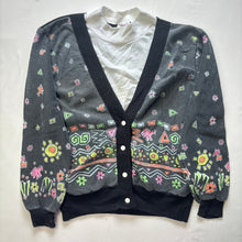 Load image into Gallery viewer, Vintage Black &amp; Neon Sweater kids 10/12
