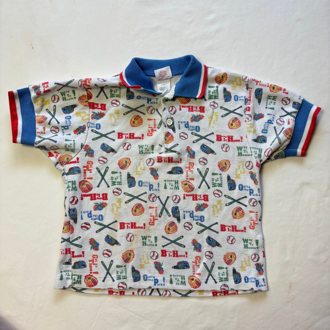 Vintage Baseball Collared Shirt 4t