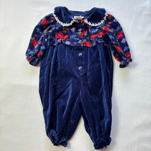 Load image into Gallery viewer, Vintage Velour Floral Bodysuit 3-6 months

