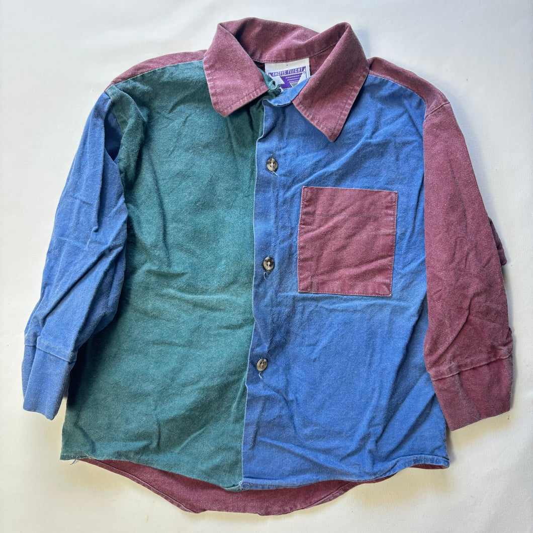 Vintage Muted Color Block Buttondown 2t/3t