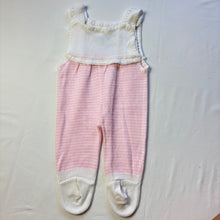 Load image into Gallery viewer, Vintage &quot;Baby&quot; Girl Knit Footed Pantsuit 3-6 months
