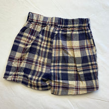 Load image into Gallery viewer, Vintage Navy/Tan Plaid Shorts 3t/4t
