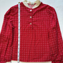 Load image into Gallery viewer, Vintage Red Flower Girls Buttondown kids 6
