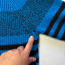Load image into Gallery viewer, Vintage Blue/Black Striped Knit Sweater kids 6
