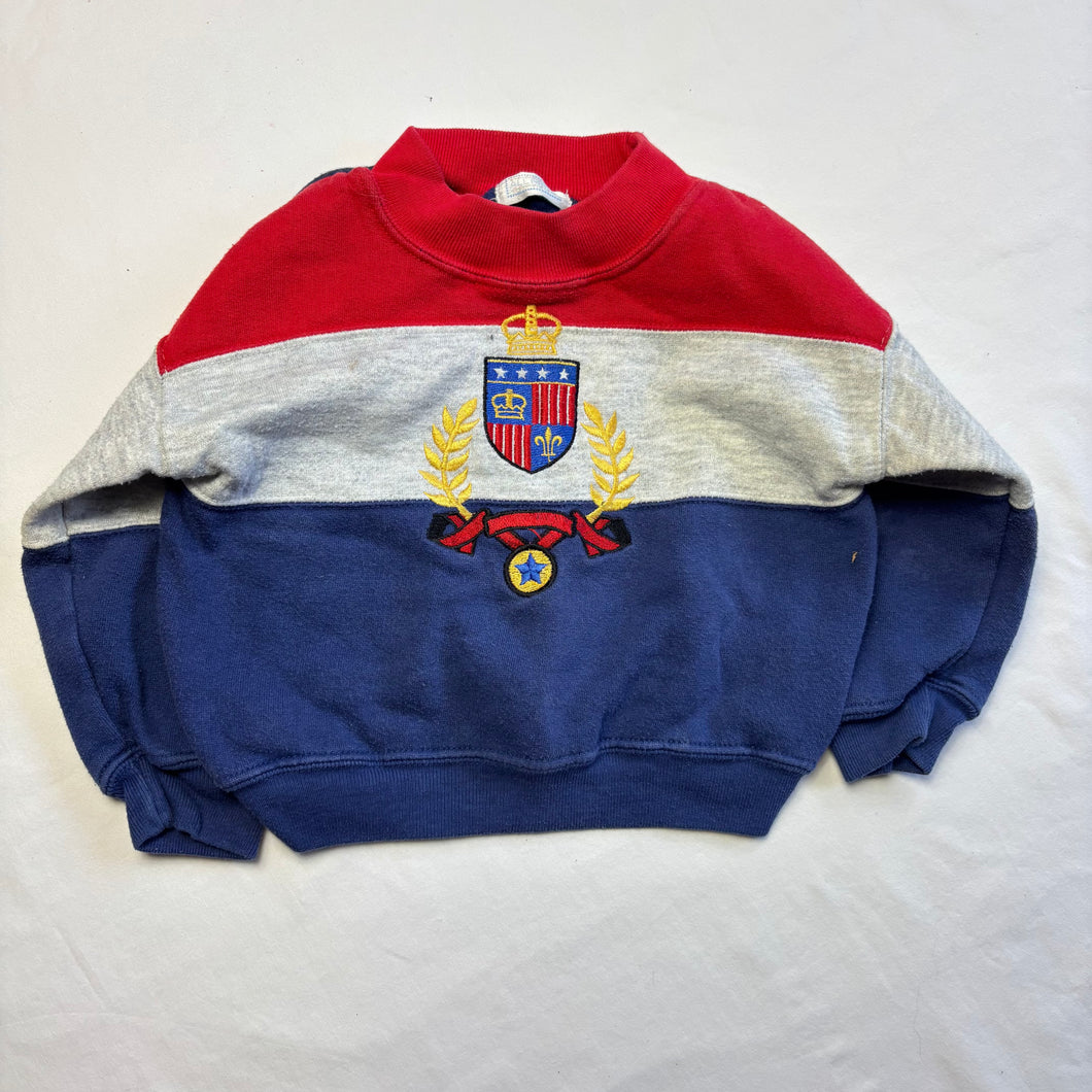 Vintage Crest Color Block Crewneck 24 months