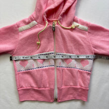 Load image into Gallery viewer, Vintage Pink Hearts Hooded Sweater 18 months
