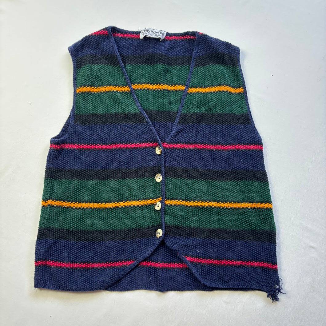 Vintage Striped Knit Vest kids 12/14