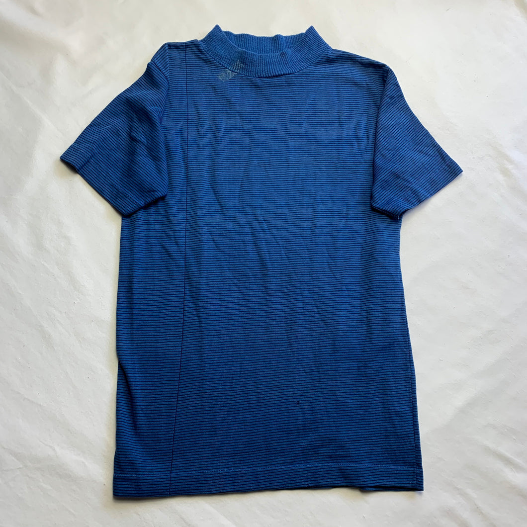 Vintage Blue Mock Neck Shirt kids 8/9 slim