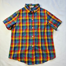 Load image into Gallery viewer, Vintage Rainbow Plaid Shirt kids 8/10
