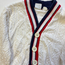 Load image into Gallery viewer, Vintage White + Red/Blue Cardigan Sweater 3t
