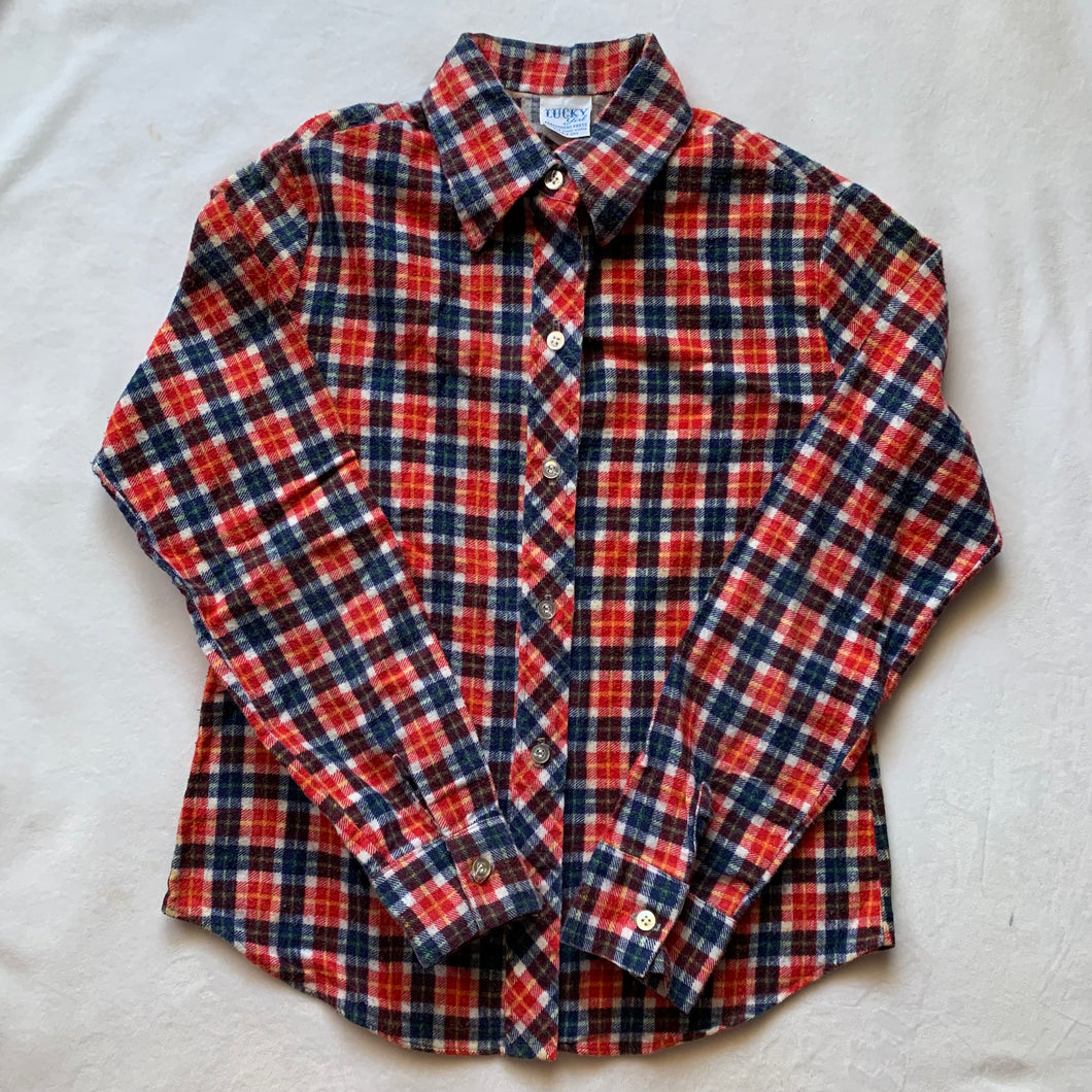 Vintage Plaid Buttondown Shirt kids 12/14